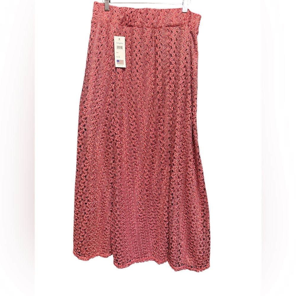 Ashley Blue Y2K Mauve Rosy Lace Maxi Skirt Deadstock NWT Made USA Vintage 2000s - Picture 2 of 13